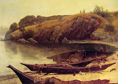 Canoes, 1850, Albert Bierstadt
