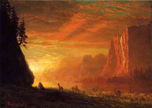 Deer at Sunset, 1850, Albert Bierstadt