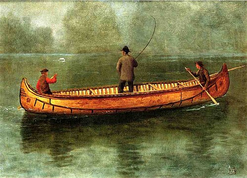 Fishing from a Canoe, 1850, Albert Bierstadt