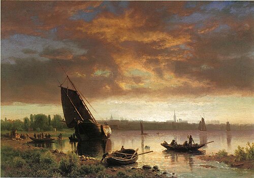Harbor Scene, 1850, Albert Bierstadt