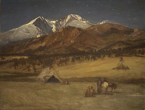 Indian Encampment - Evening, 1876, Albert Bierstadt