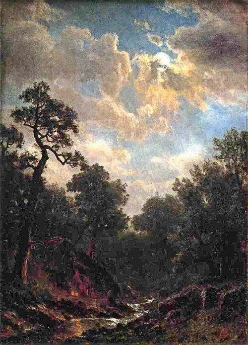 Moonlit Landscape, 1850, Albert Bierstadt