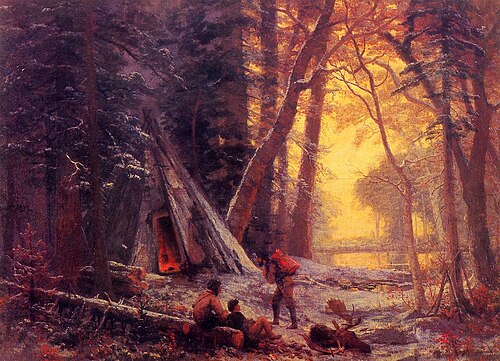 Moose Hunters' Camp, Nova Scotia, 1880, Albert Bierstadt