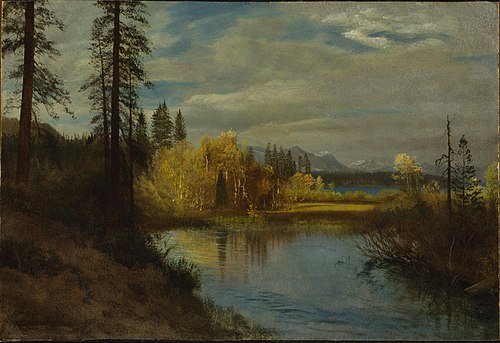 Outlet at Lake Tahoe, 1850, Albert Bierstadt