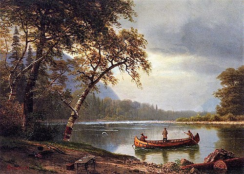 Salmon Fishing on the Cascapediac River, 1850, Albert Bierstadt