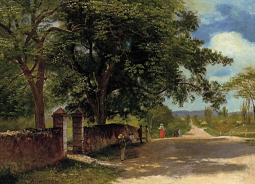 Street in Nassau, 1877, Albert Bierstadt