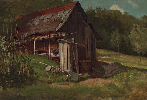 Swiss Mountain Cabin, 1870, Albert Bierstadt