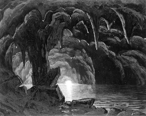 The Blue Grotto, Capri, 1857, Albert Bierstadt
