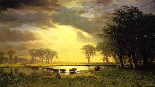 The Buffalo Trail, 1850, Albert Bierstadt