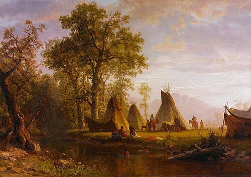 Indian Encampment, Late Afternoon, 1862, Albert Bierstadt