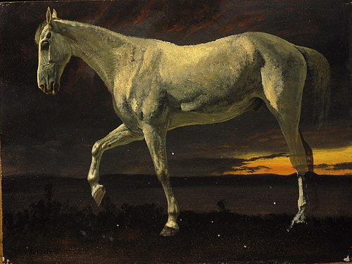 White Horse and Sunset, 1863, Albert Bierstadt