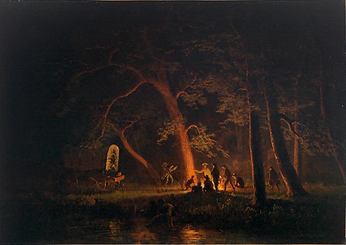 Campfire, 1863, Albert Bierstadt