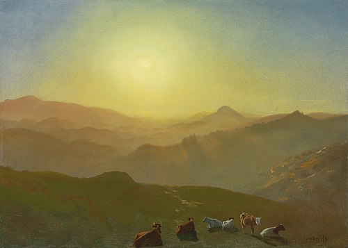 Sunset, Clay Street Hill, San Francisco, 1873, Albert Bierstadt