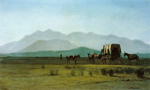 Chariot de l'arpenteur dans les Rocheuses, 1859, Albert Bierstadt