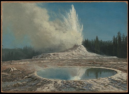 Geyser, Yellowstone Park, 1881, Albert Bierstadt