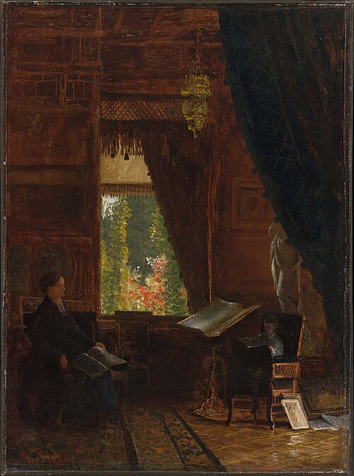 Interior of a Library, 1886, Albert Bierstadt