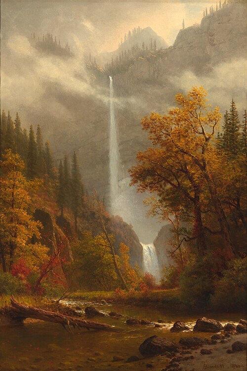 Multnomah Falls, 1850, Albert Bierstadt