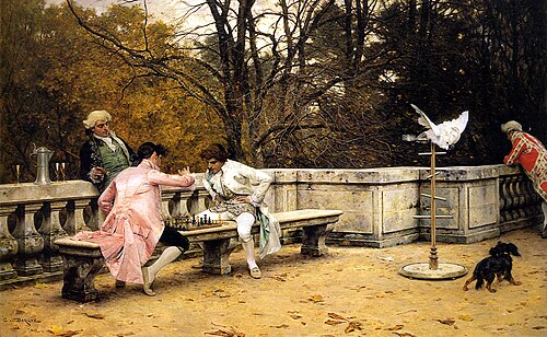 Le Jeu d'échecs sur la terrasse, 1880, Charles Bargue