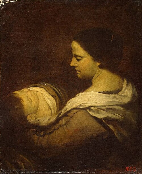 Woman with Sleeping Child, 1660, Juan Bautista Martínez del Maz