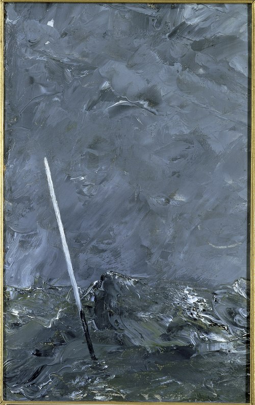 Stormy Sea. Buoy without Top Mark, 1892, August Strindberg