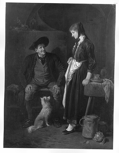 Bauernpaar mit Hund, 1870, Friedrich Friedländer