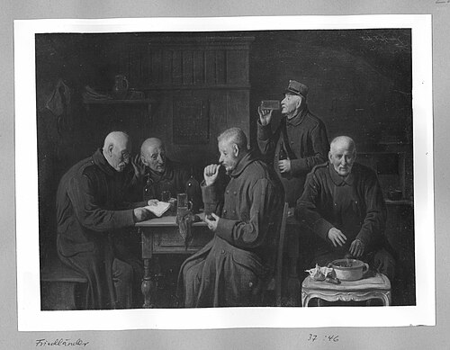 old soldiers in an inn, 1870, Friedrich Friedländer