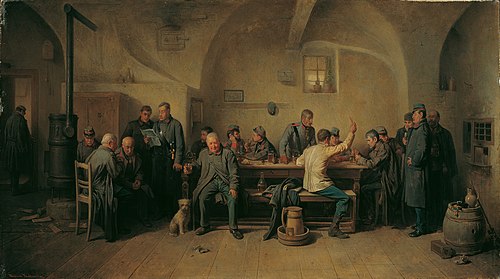 Soldaten in der Kantine, 1875, Friedrich Friedländer