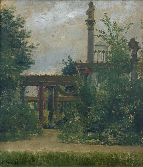 Im Garten der Wannsee-Villa des Künstlers, 1882, Anton von Werner
