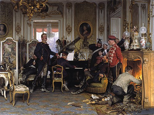 Dans un cantonnement militaire devant Paris, 1894, Anton von Werner