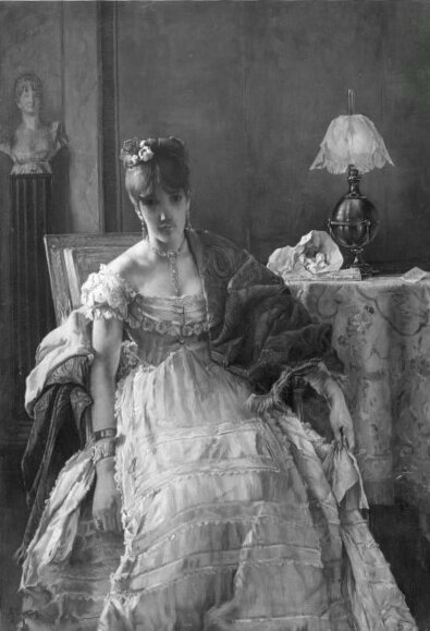 portrait of a lady sitting near a table, 1848, Alfred Stevens