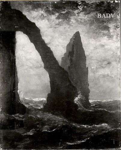 Felsentor am stürmischen Meer (bei Etretat), 1848, Alfred Stevens