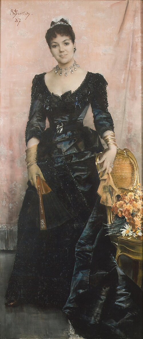 Portrait of La Baronne du Mesnil de Saint-Front, 1887, Alfred Stevens