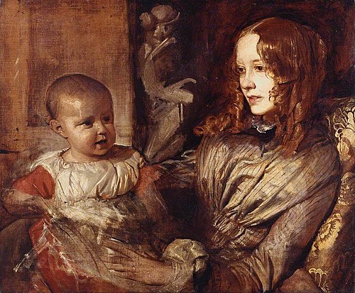 Mrs Elizabeth Young Mitchell and her Baby, 1851, Alfred Stevens
