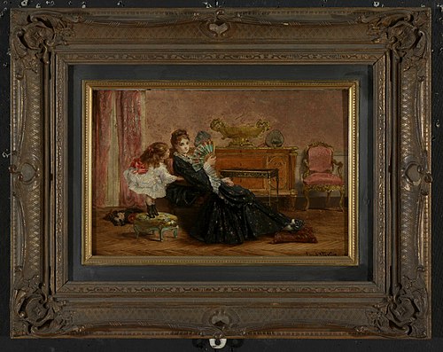 Mother and Child in an Interior, , Alfred Stevens
