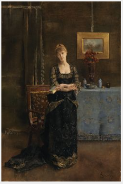 Woman in a Black Dress, , Alfred Stevens