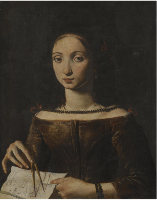 A YOUNG LADY HOLDING A COMPASS, , Pietro Paolini
