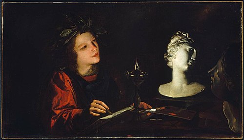 Young Artist Working by Lamplight, 1625, Pietro Paolini