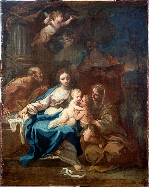 Holy Family with Saint Anne, the Baptist and Zacharia, 1723, Sebastiano Conca