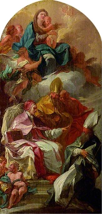 The Virgin and Child in Glory and the four Latin Fathers of the Church, , Sebastiano Conca