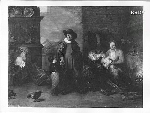 interior, (family - scene), 1628, Simon de Vos