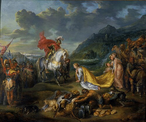 The meeting of David and Abigail, 1640, Simon de Vos