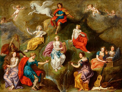 Apollo and the Nine Muses, 1650, Simon de Vos