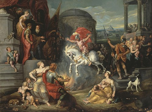 Feat of Marcus Curtius, 1641, Simon de Vos