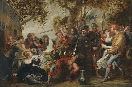 Marauding soldiers with harlots, 1639, Simon de Vos