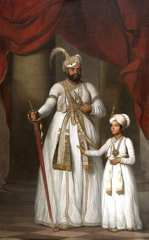 Prince Azim-ud-Daula, Nawab of the Carnatic (1775 - 1819) and his Son Azam Jah (1800 - 1874), 1803, Thomas Hickey