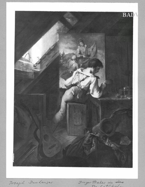 Poor (young) Painter in a Cottage Studio, 1831, Josef Danhauser