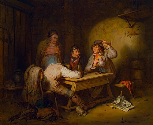 Scene in an Inn, 1844, Josef Danhauser
