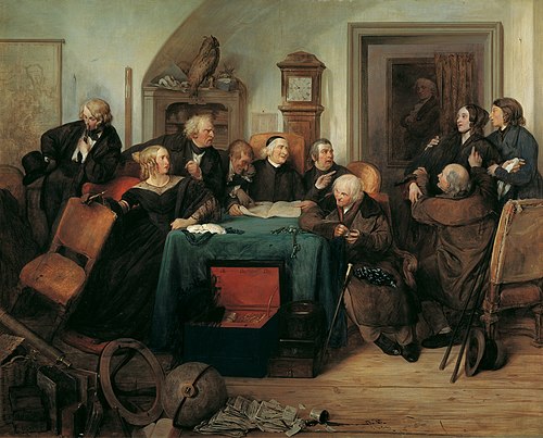 The Opening of the Will, 1839, Josef Danhauser