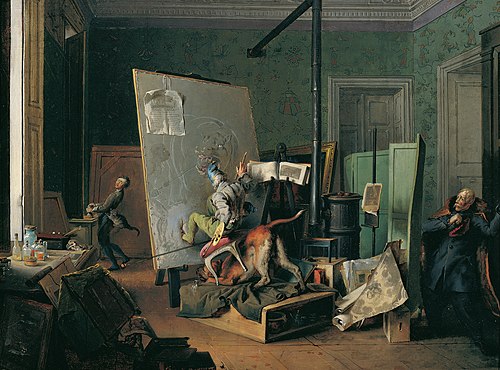 Funny Scene in the Studio, 1829, Josef Danhauser