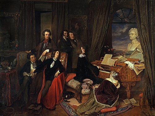 Franz Liszt Fantasizing at the Piano, 1840, Josef Danhauser